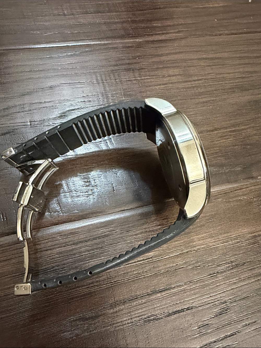 Men's Silver Chronograph Watch with Black Strap - Picture 7 of 15